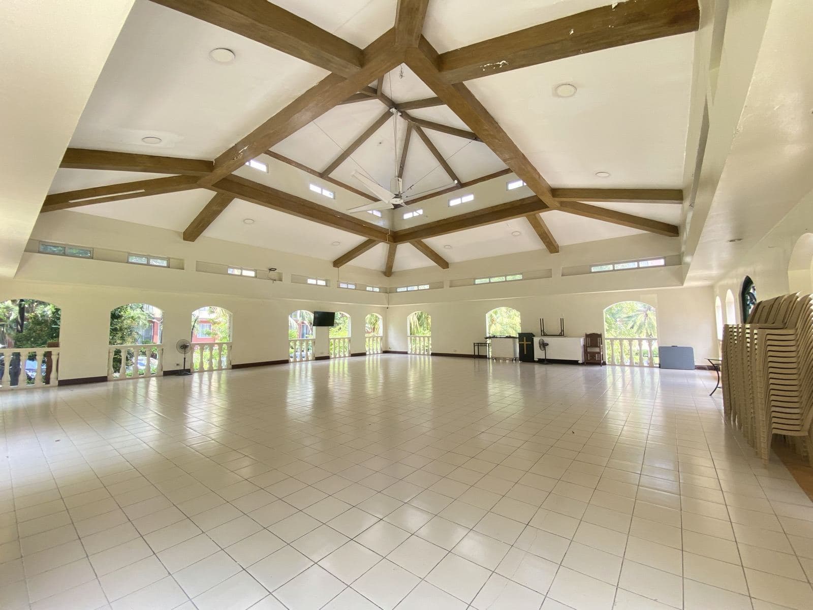 Inside the clubhouse hall